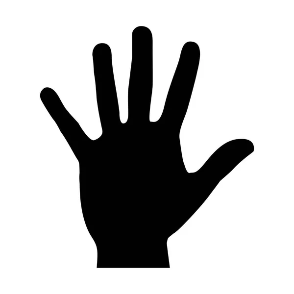 Silhueta preta mão ícone aberto — Vetor de Stock