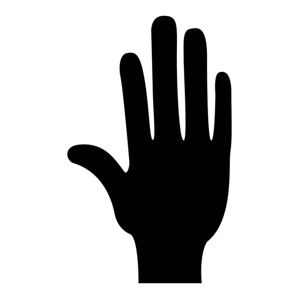 Icône ouverte main silhouette noire — Image vectorielle