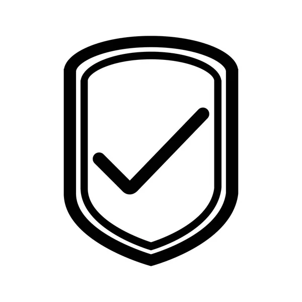 Emblema de silhueta com sinal okey —  Vetores de Stock