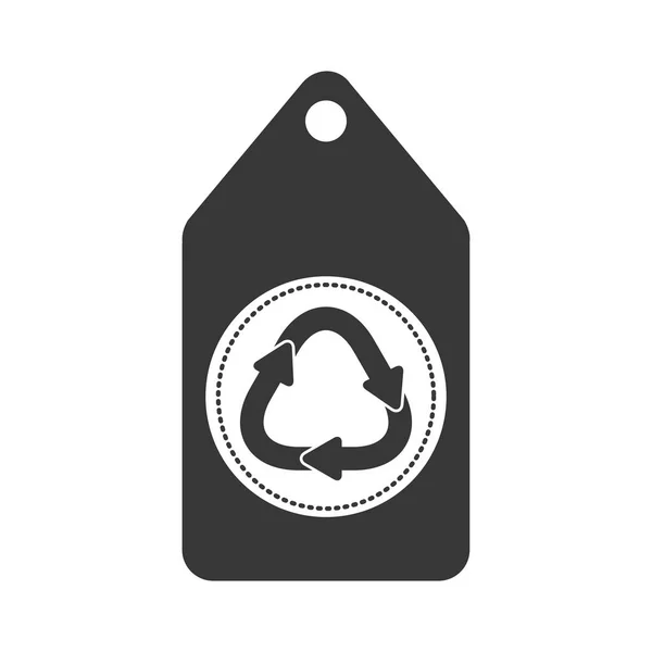 Etiqueta com ícone de símbolo de reciclagem — Vetor de Stock
