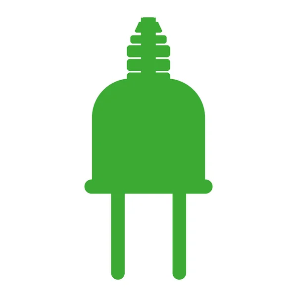 Green silhouette head plug connector — Stock Vector