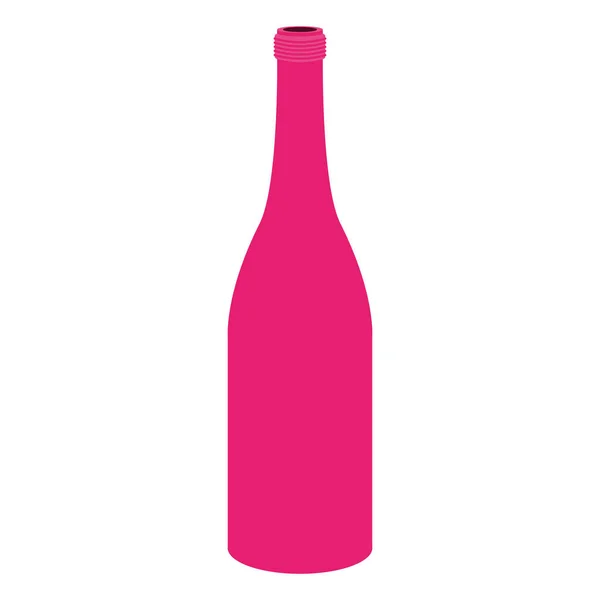 Silueta con botella color magenta — Vector de stock