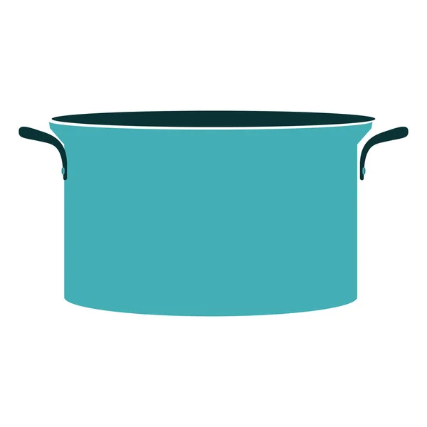 Silhouette colorée avec des casseroles cyan — Image vectorielle