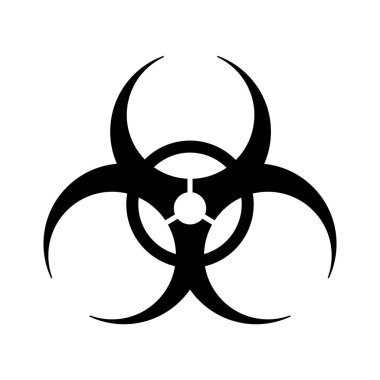 biohazard simgesiyle tek renkli siluet
