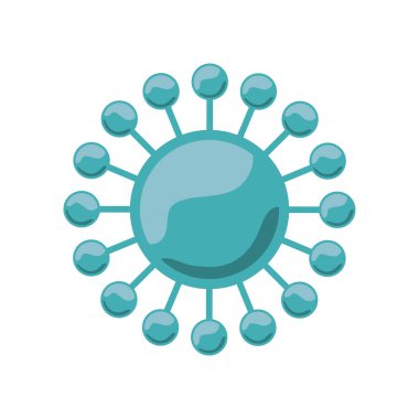 bakteri veya virüs ile açık mavi siluet