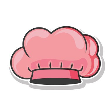 şefler şapka ile pembe siluet