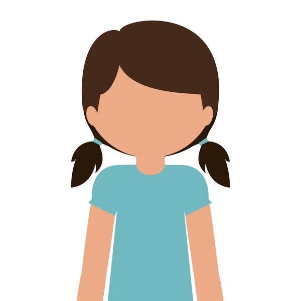 Silhouette demi corps adolescent avec t-shirt et short sans visage — Image vectorielle