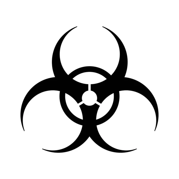 Černobílá silueta symbolem biohazard — Stockový vektor