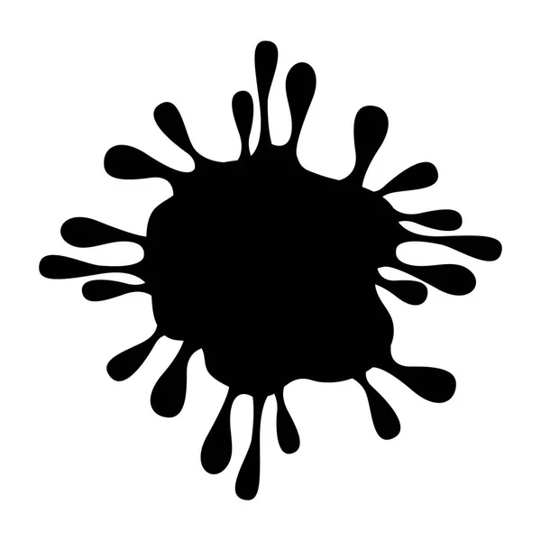 Tek renkli siluet bakteri veya virüs ile — Stok Vektör