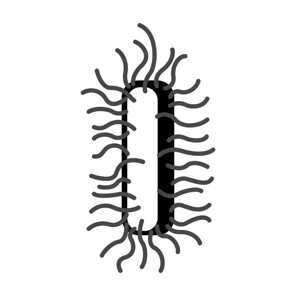 Silhouette monocromatica con batteri o virus — Vettoriale Stock