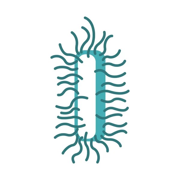 Siluet biru muda dengan bakteri atau virus - Stok Vektor