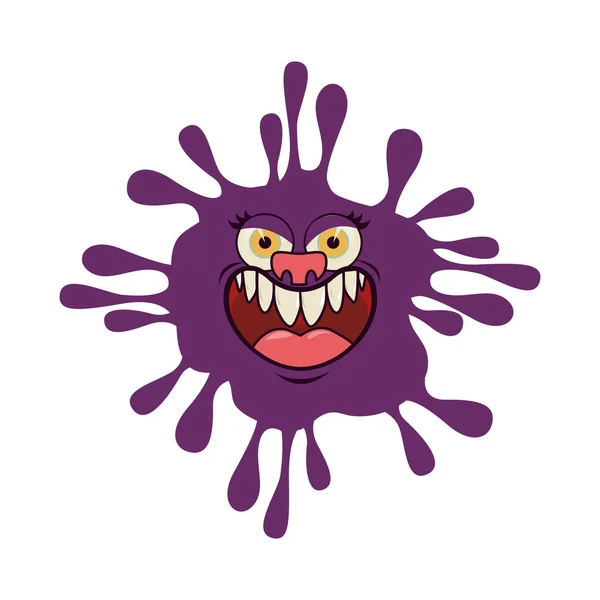 Silueta Purpurové bakterie kreslený tvar — Stockový vektor