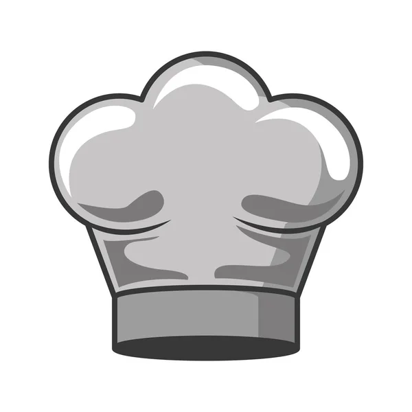 Silueta de escala gris con sombrero de chefs — Archivo Imágenes Vectoriales