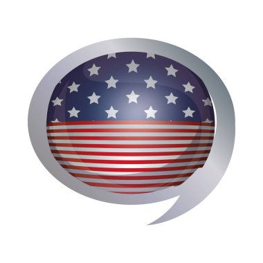 Kabarcık tasarım içinde izole ABD bayrağı