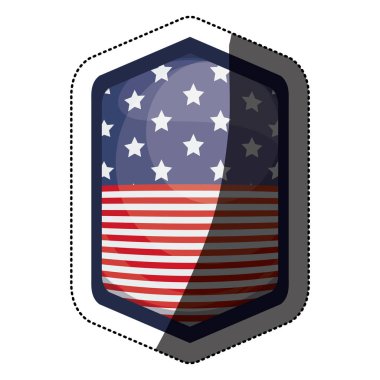 Gövde tasarımı içinde izole ABD bayrağı