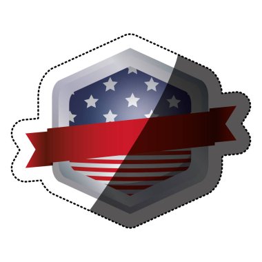 Gövde tasarımı içinde izole ABD bayrağı