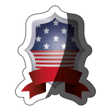 Gövde tasarımı içinde izole ABD bayrağı