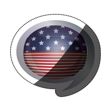 Kabarcık tasarım içinde izole ABD bayrağı