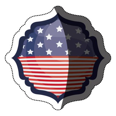 Gövde tasarımı içinde izole ABD bayrağı