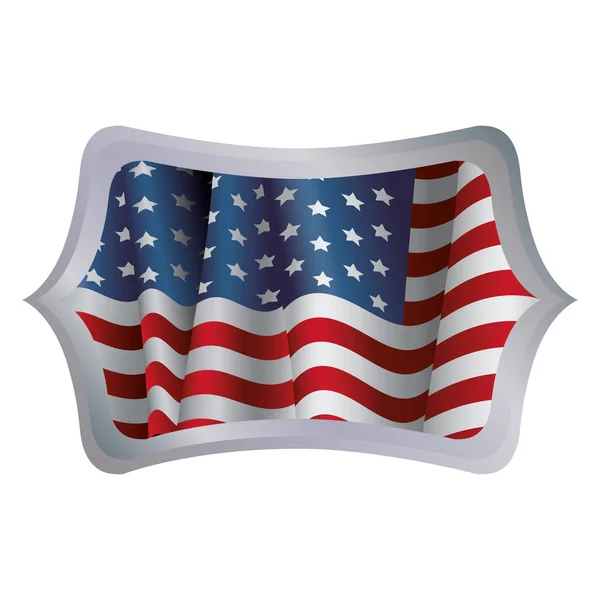 Isolated Usa flag inside frame design — Stock Vector