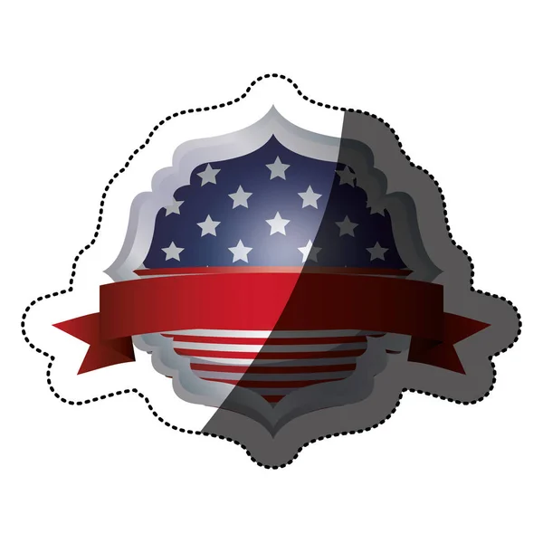 Bandiera USA isolata all'interno del design del telaio — Vettoriale Stock