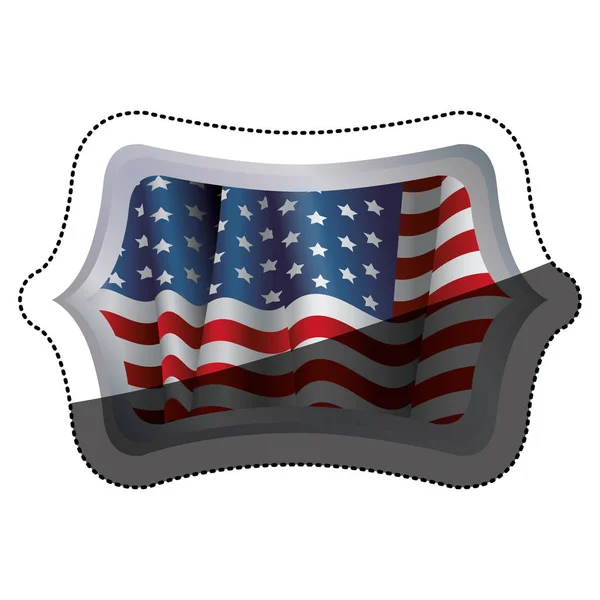 フレームの設計の内部分離アメリカ国旗 — ストックベクタ