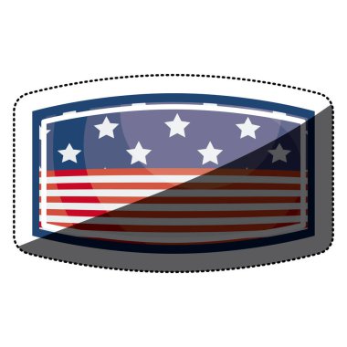 Gövde tasarımı içinde izole ABD bayrağı