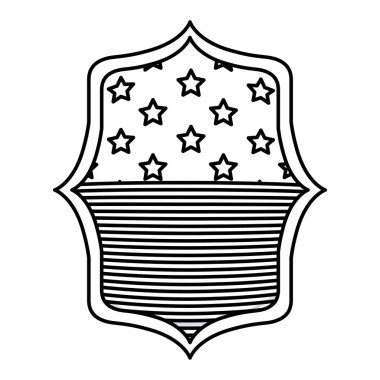 Gövde tasarımı içinde izole ABD bayrağı