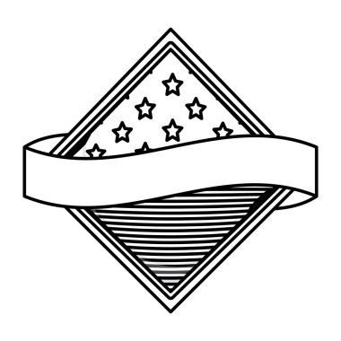 Gövde tasarımı içinde izole ABD bayrağı