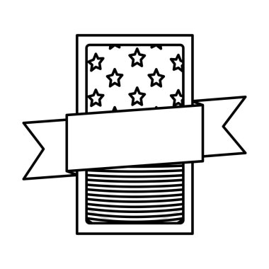 Gövde tasarımı içinde izole ABD bayrağı