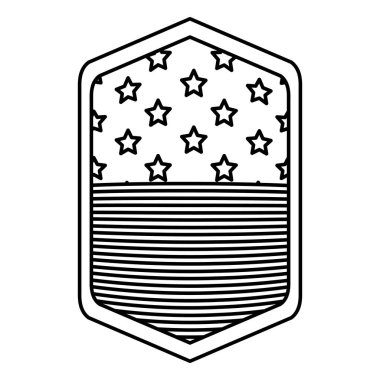 Gövde tasarımı içinde izole ABD bayrağı