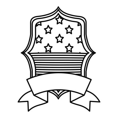 Gövde tasarımı içinde izole ABD bayrağı