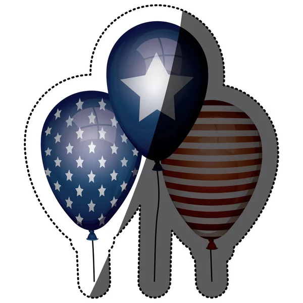 Projeto isolado do balão dos EUA — Vetor de Stock