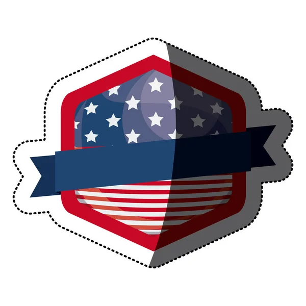 Isolierte US-Flagge im Rahmen-Design — Stockvektor
