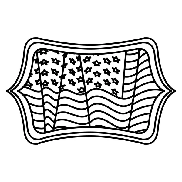 Bandeira dos EUA isolada dentro do design do quadro —  Vetores de Stock
