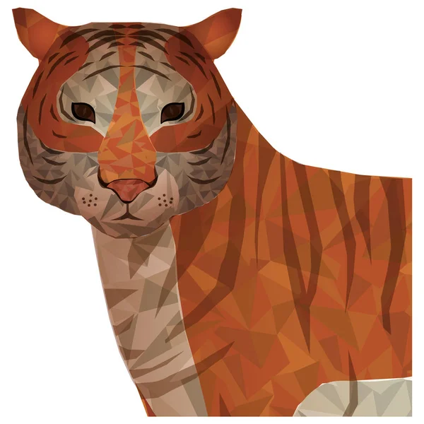 Isolated polygonal tiger design — Stock Vector