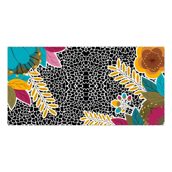 Impression animale avec motif de fleurs tropicales — Image vectorielle