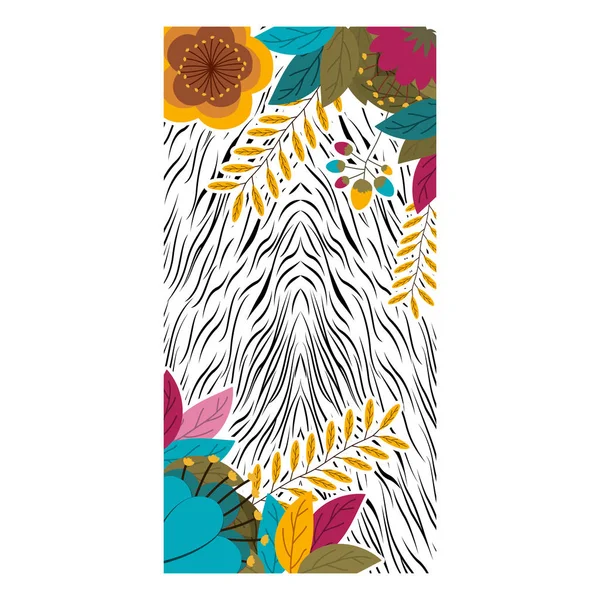 Animal print met tropische bloemen ontwerp — Stockvector