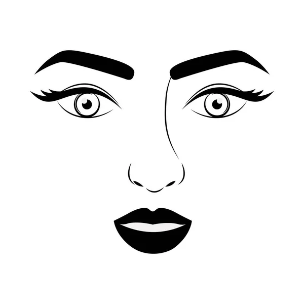 Diseño de cara de mujer aislada — Vector de stock