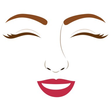 İzole kadın yüz tasarım