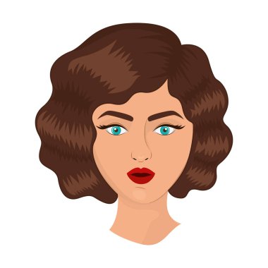 İzole retro kadın karikatür tasarım