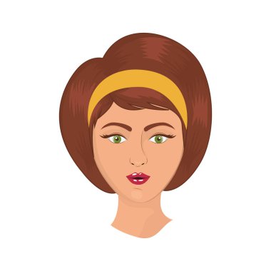 İzole retro kadın karikatür tasarım