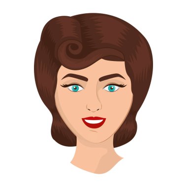 İzole retro kadın karikatür tasarım