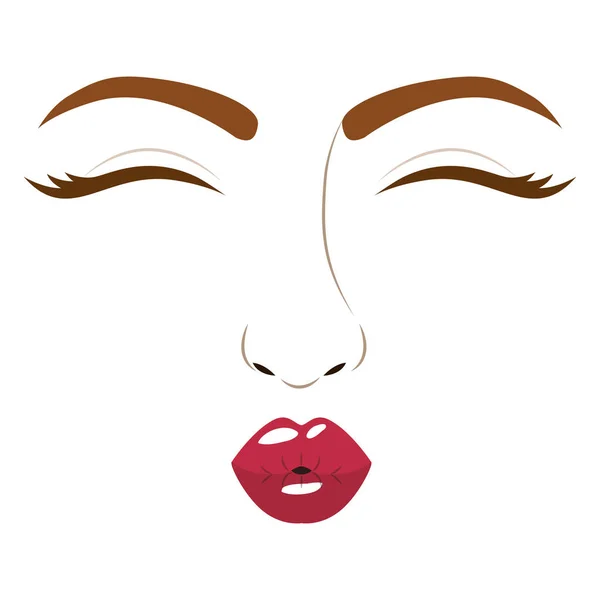 İzole kadın yüz tasarım — Stok Vektör