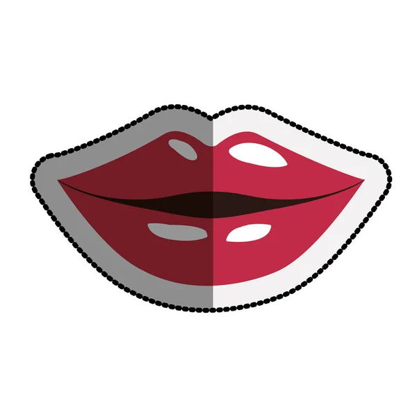 Design de desenhos animados de boca feminina isolada — Vetor de Stock