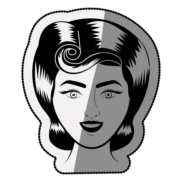 Isolated retro woman cartoon design — Stock Vector
