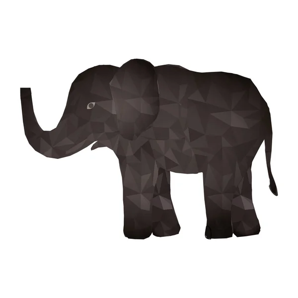 Diseño de elefante poligonal aislado — Vector de stock