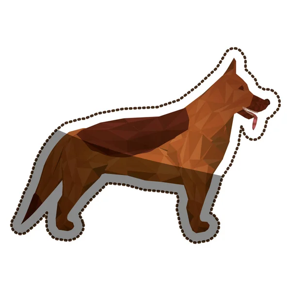 Diseño de perro poligonal aislado — Vector de stock