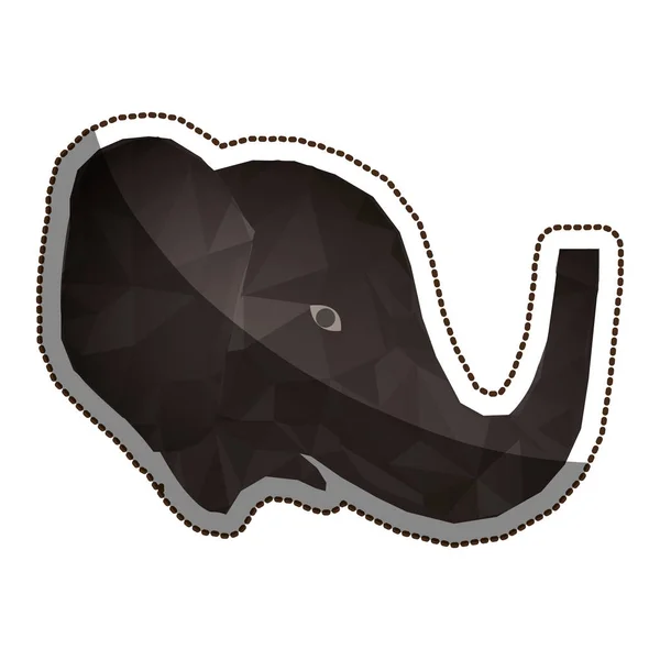 Diseño de elefante poligonal aislado — Vector de stock