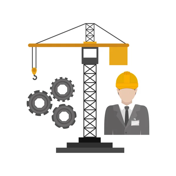 Isolated crane of construction design — Stock Vector